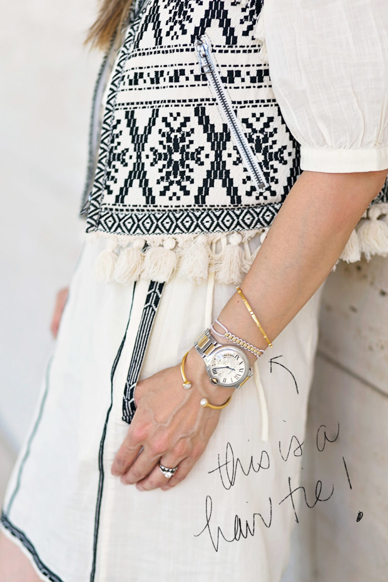 Style Hack Beaded Hair Tie as Bracelet for Moms