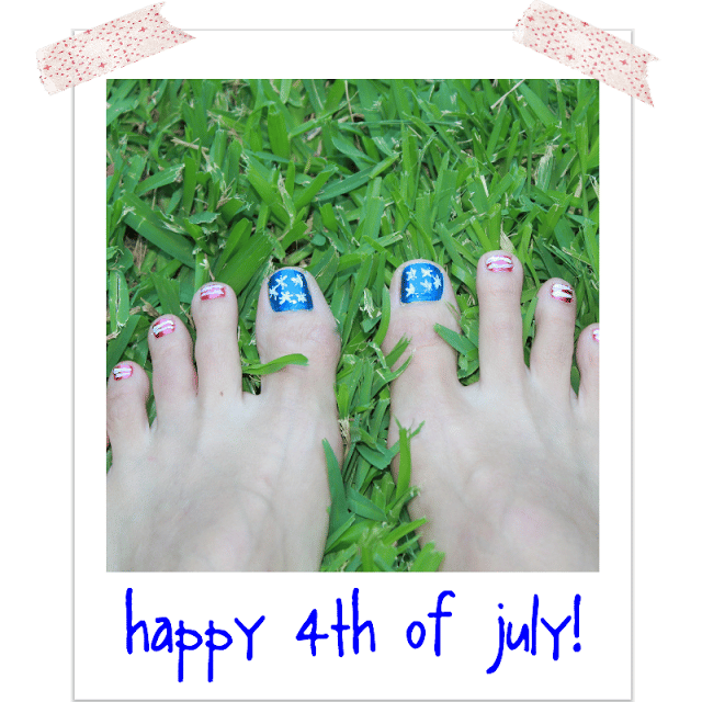 style of sam, 4th of july flag pedicure