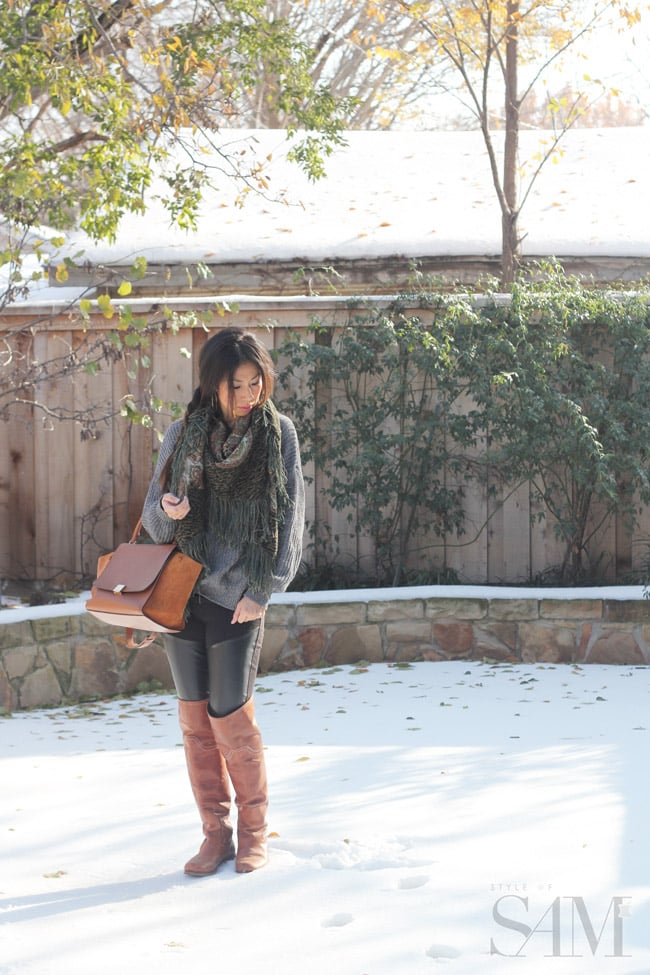 style of sam, celine trapeze, timberland over the knee boots, winter outfit, fashion blogger