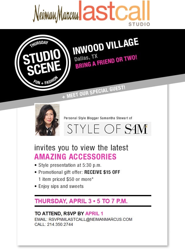 You are invited: Studio Scene at Last Call - Style of Sam