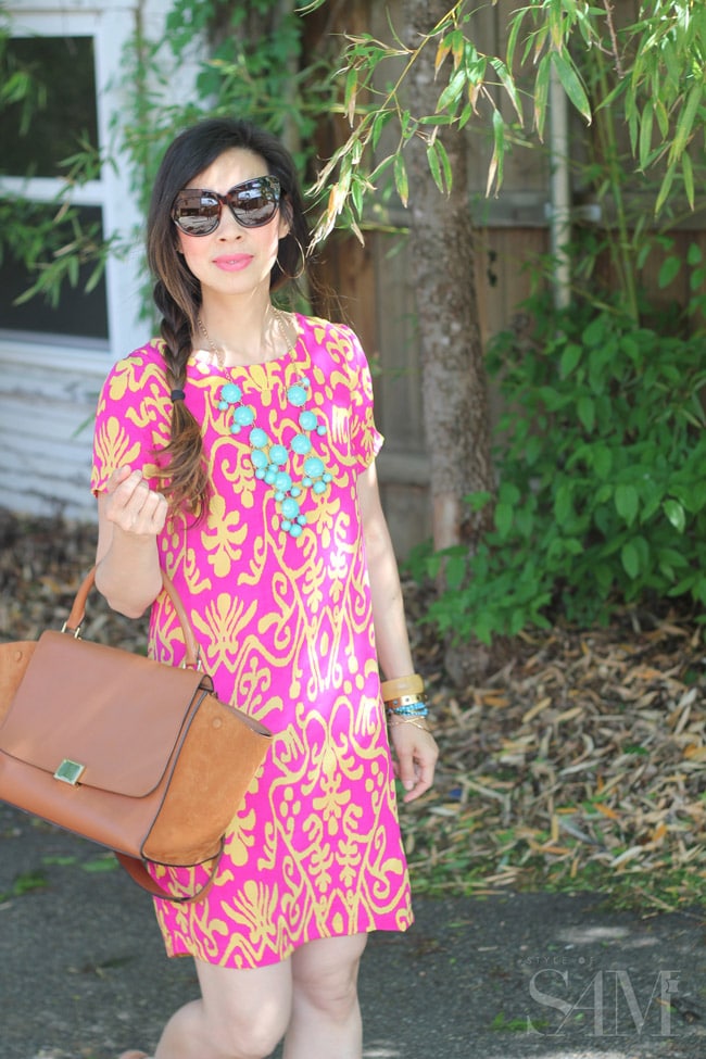 style of sam in sheridan french pink and yellow elizabeth dress