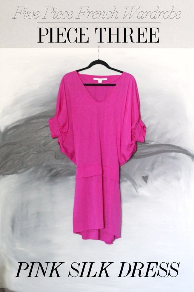style of sam, five piece french wardrobe, dvf pink silk edna dress
