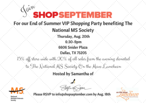 Style of Sam x ShopSeptember Event to benefit The National Multiple Sclerosis Society