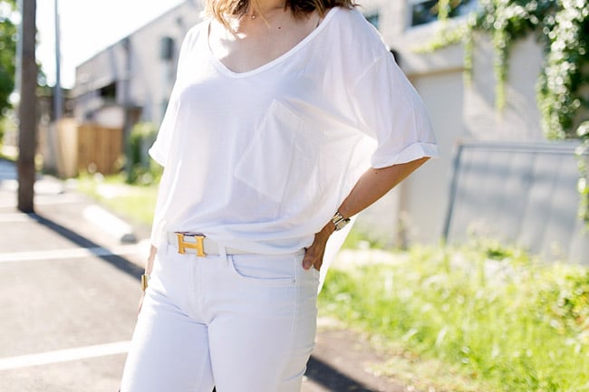 how to wear white jeans, hermes white belt, white after labor day