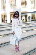 chiara boni melania white dress, nyfw 2015 recap, lincoln center