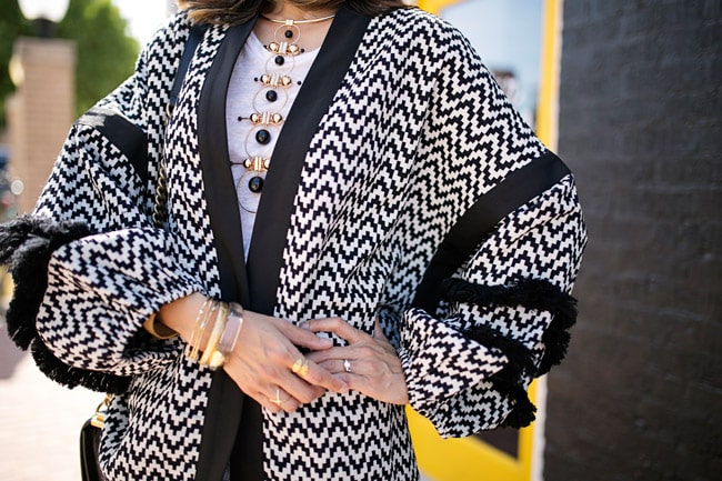 H&M opens in Fort Worth, how to wear a kimono cardigan, raven + Lily leaf ring, barse jewelry double helix ring, julie vos pearl bracelet, n'importe quoi alexis bittar bracelet