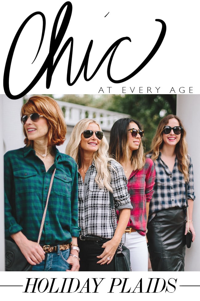 chicateveryage-style at every age, how to wear plaid shirts, holiday plaid