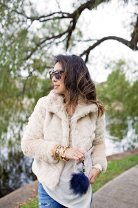 how to wear winter white, target faux fur jacket, gifts for yourself
