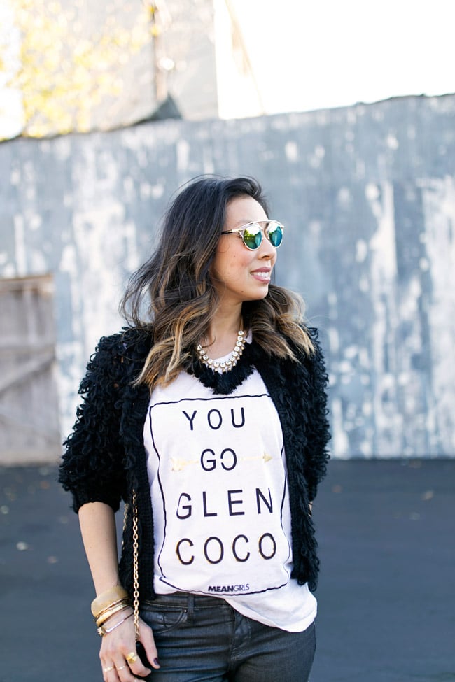 you go glen coco tee, zac posen tassel clutch, how to style a graphic tee