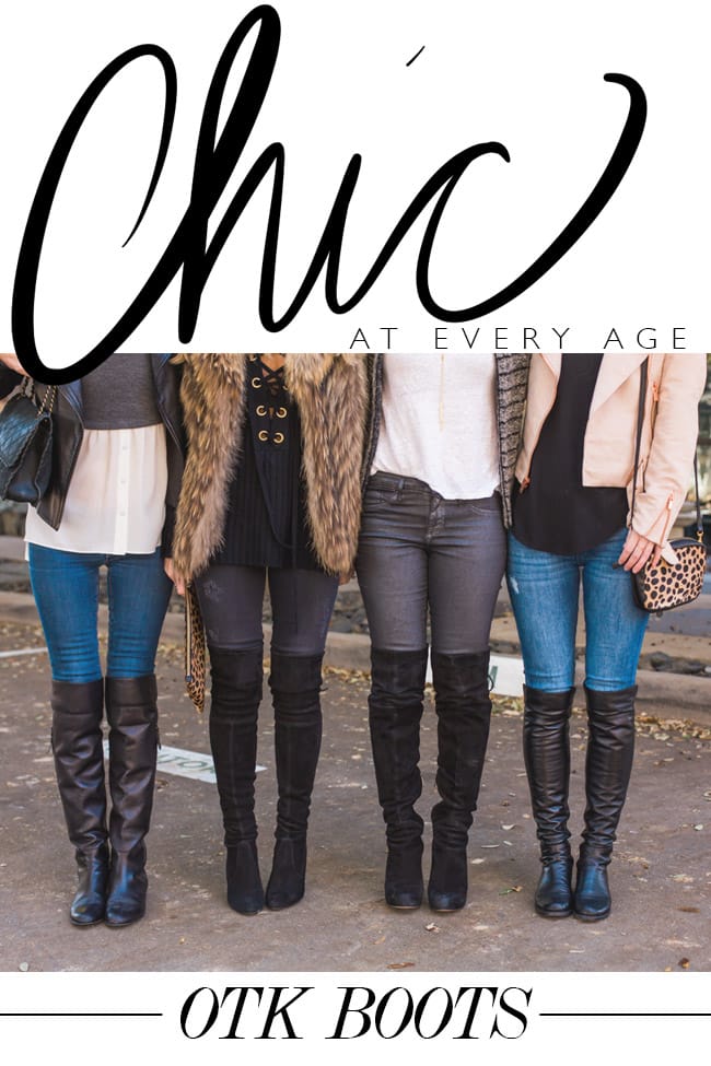 how to wear over the knee boots at any age, with skinny jeans