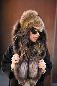 from grandma with love, vintage fur hat, fur trim coat, how to wear vintage