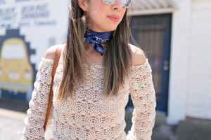crochet off the shoulder top, how to wear a neck scarf