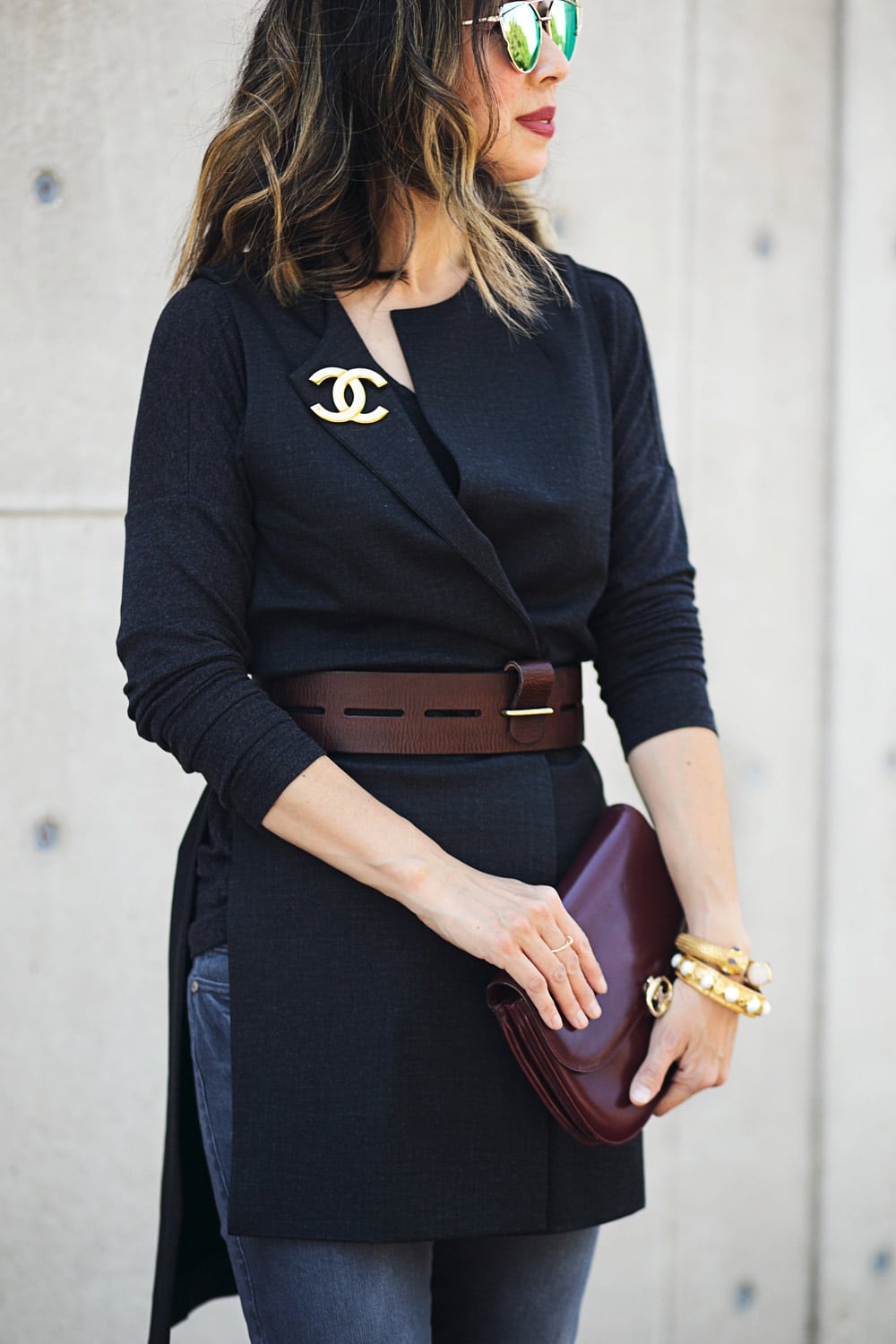 chanel brooch outfit