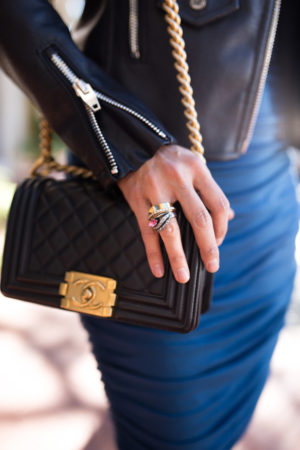 chanel boy bag and iosselliani ring stack