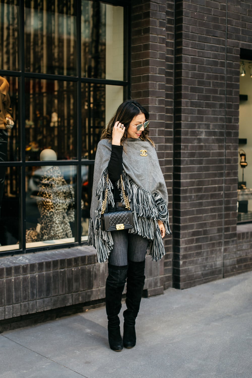 Style of Sam | How to Wear a Fringe Poncho in Winter