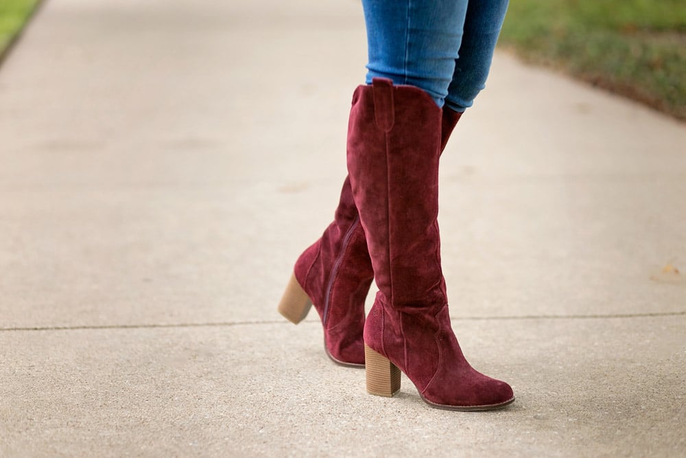 rebel with cause over the knee bordeaux boots