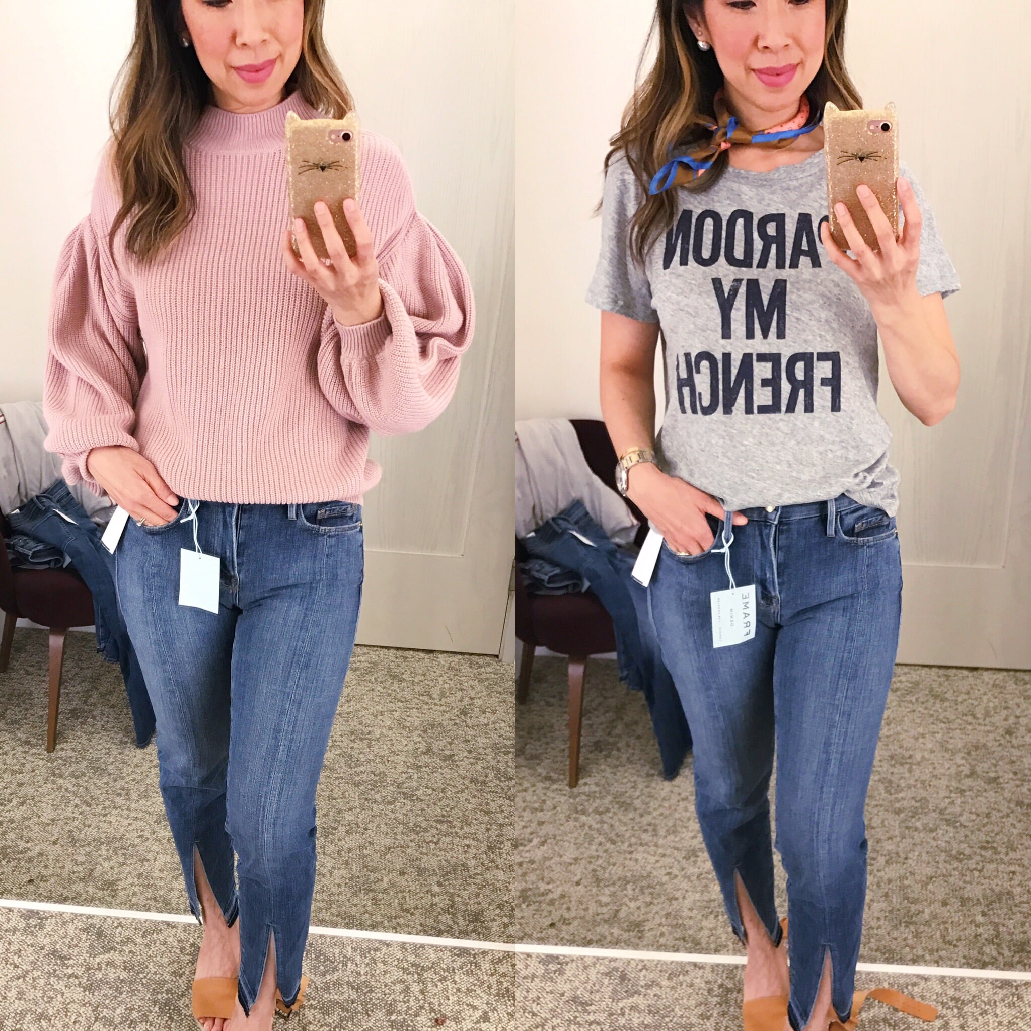 NSale Dressing Room Diaries 2017 jcrew pardon my french tee leith blouson sleeve sweater