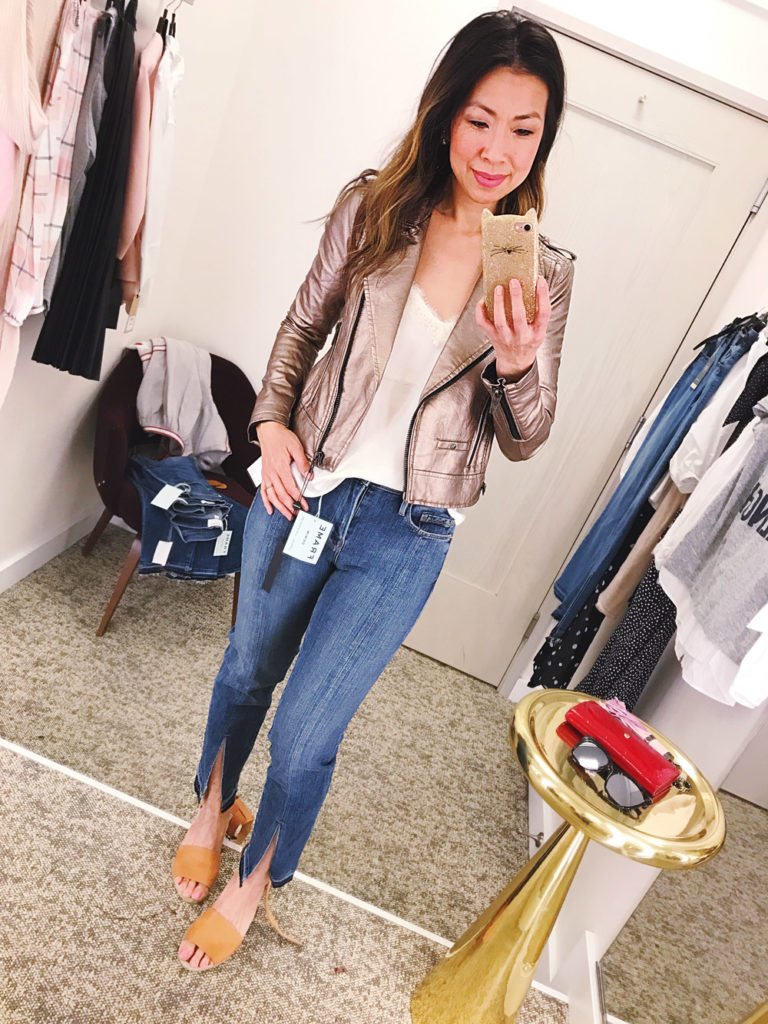 Nordstrom Anniversary Sale Dressing Room Diaries 2017 blanknyc metallic moto jacket