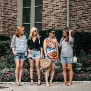 four ways to wear denim cutoff shorts