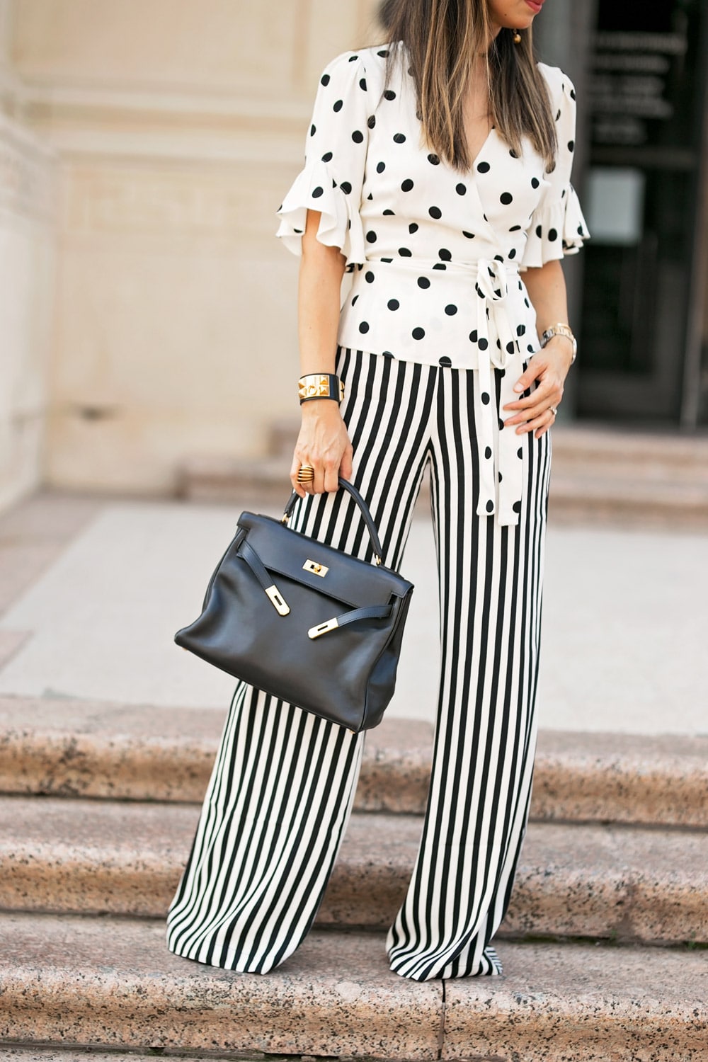 reformation-polka-dot-top-striped-pant3 - Style of Sam | DFW Fashion Blog