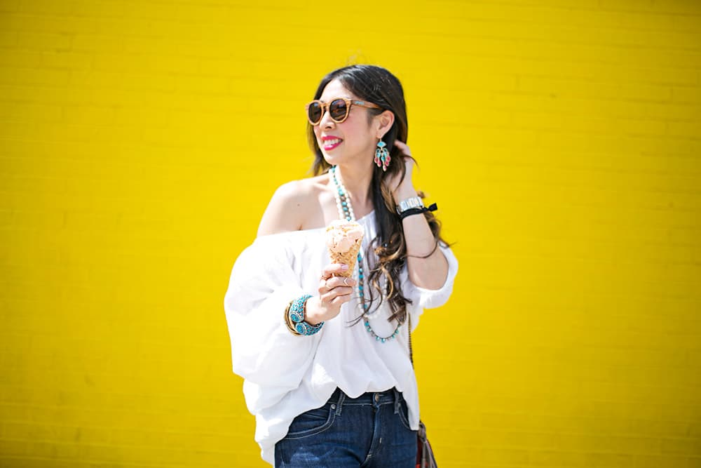 melt fort worth yellow wall ice cream in blogger hand