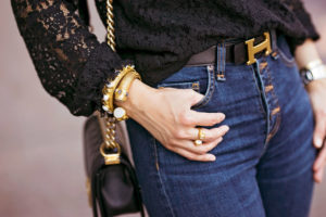julie vos baroque bracelet stack veronica beard button front debbie jeans chanel boy bag