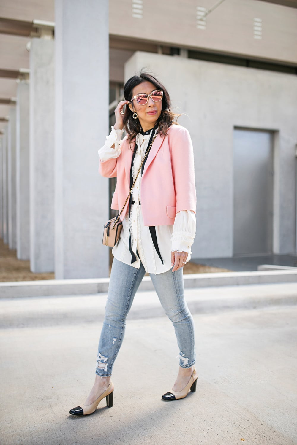 Style-of-Sam-in-cropped-pink-jacket-and-chanel-inspired-outfit3 - Style of  Sam | DFW Fashion Blog