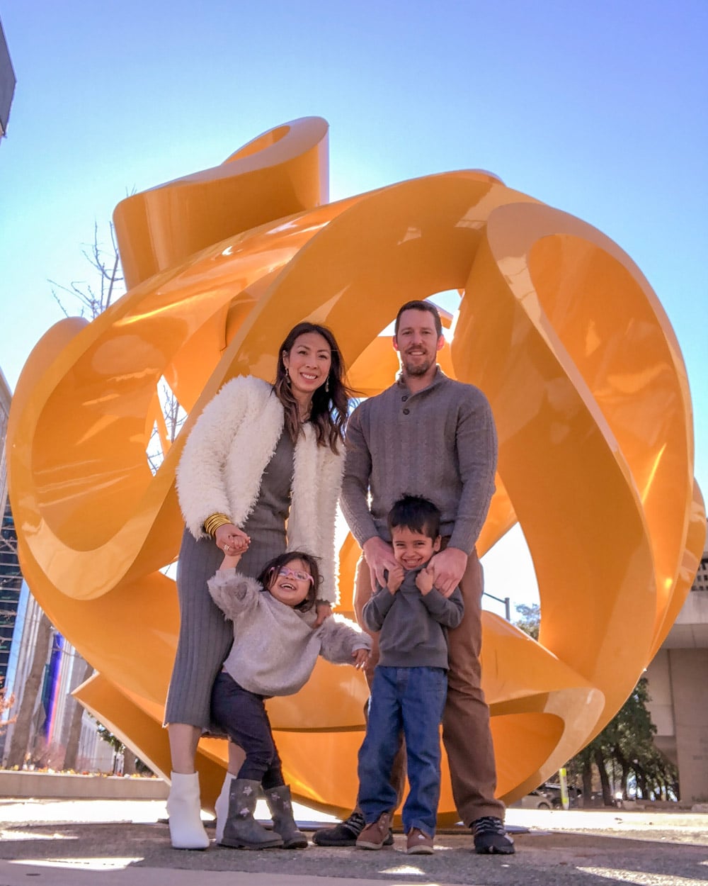 style of sam with family in downtown fort worth christmas 2018