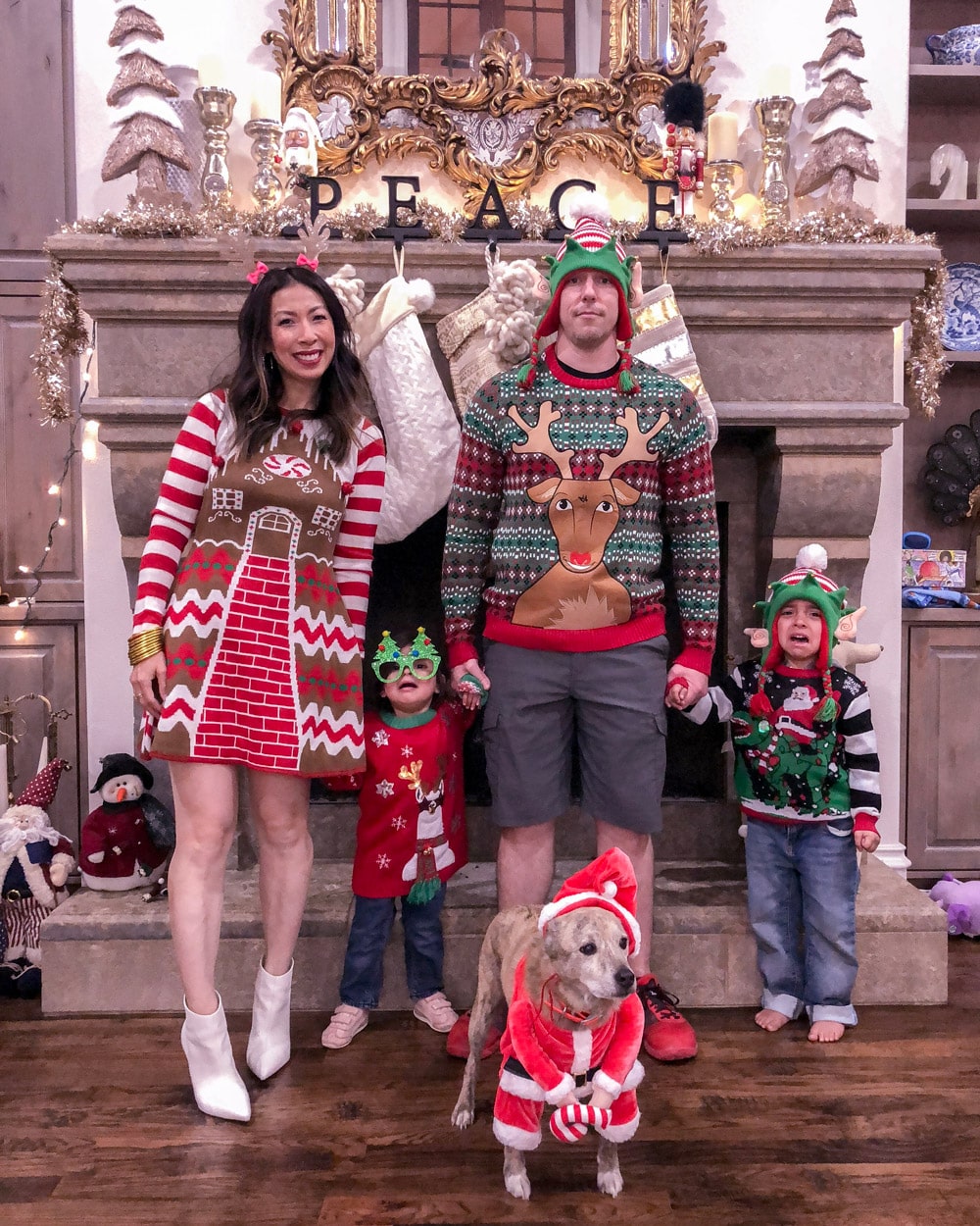 style of sam with family ugly christmas sweaters 2018