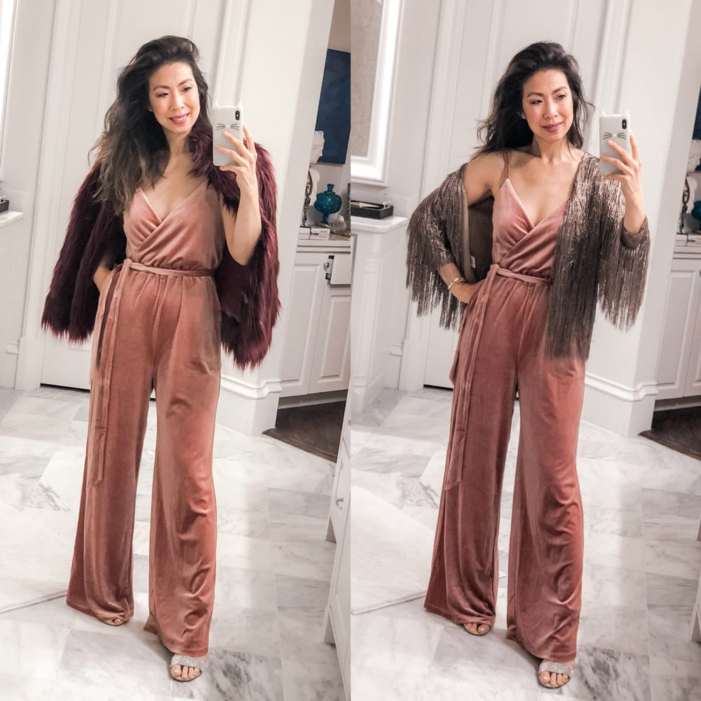 style of sam in how to wear a velvet jumpsuit
