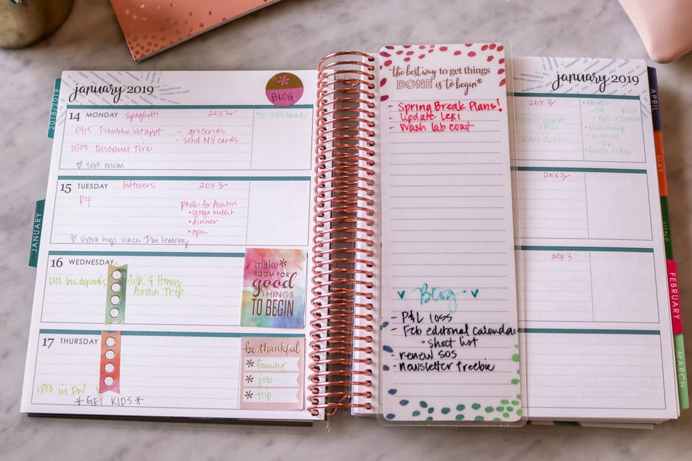 morning routine with erin condren lifeplanner snap-in to-do list