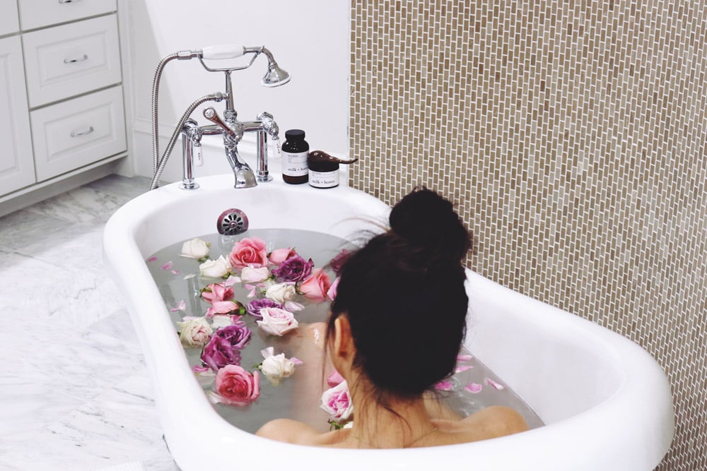 style of sam in rose bath milk + honey spa day at home