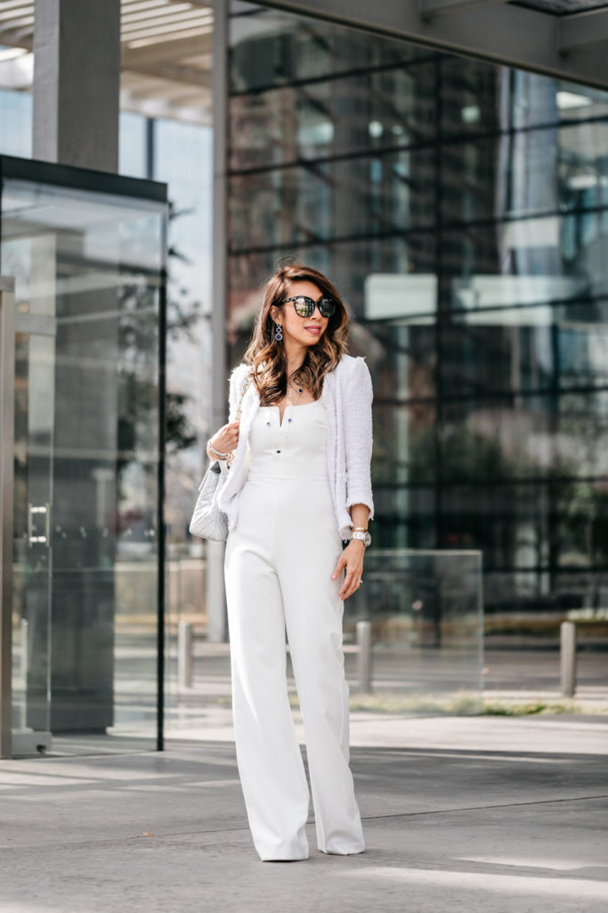 style of sam in LAGOS jewelry from Neiman Marcus in white Likely jumpsuit