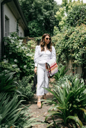 style of sam in white linen reformation top and cropped jeans, rachel zoe summer box of style 2019