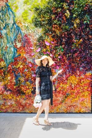 style of sam in christy lynn valencia black lace dress at monet wall in fort worth