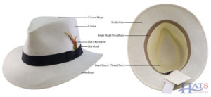 parts of a fedora hat