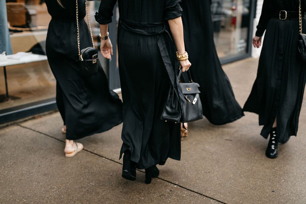 how to style a black shirt dress