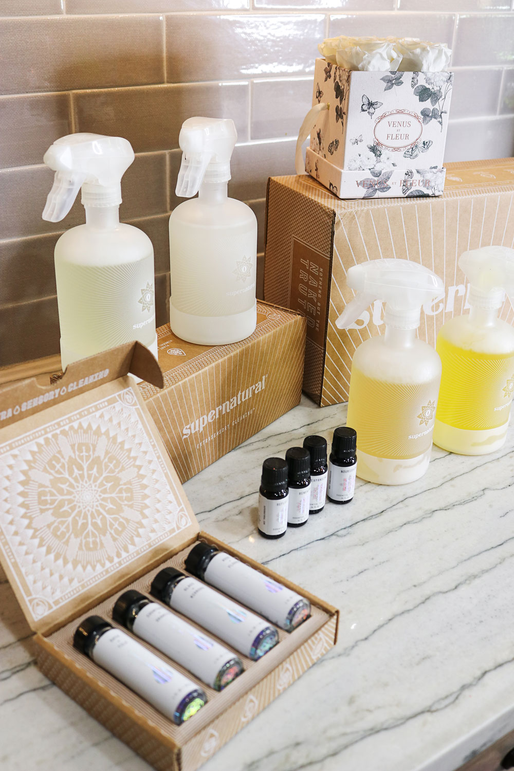 supernatural cleaning starter set and essential oils