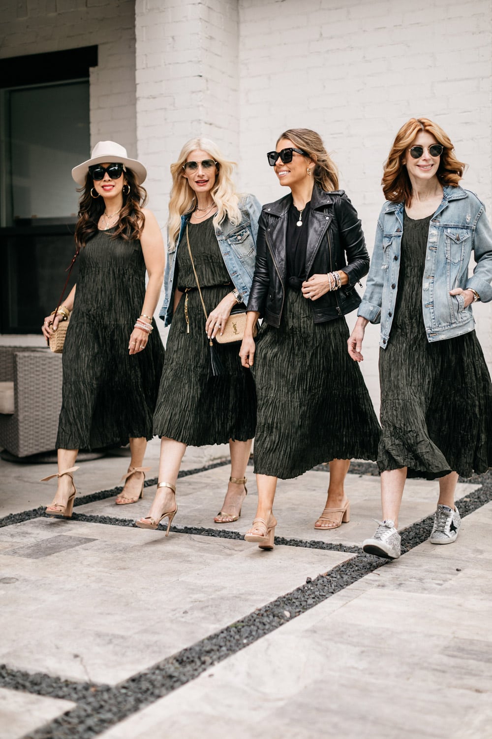 chic at every age gals in eileen fisher crinkle dress for mother's day