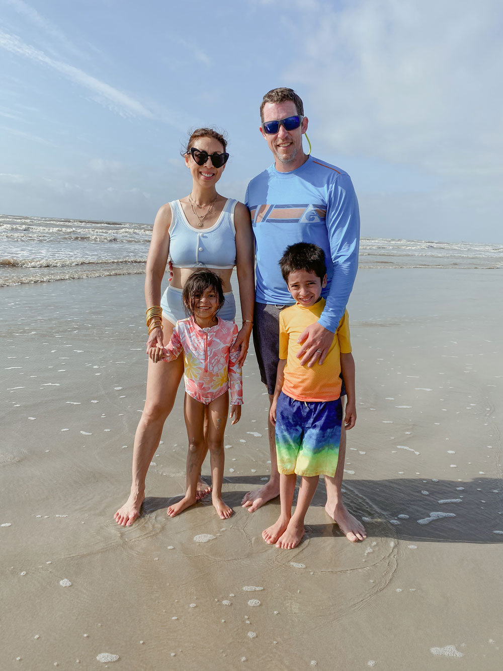 style of sam and family at the beach, non-toxic suncreen for the family