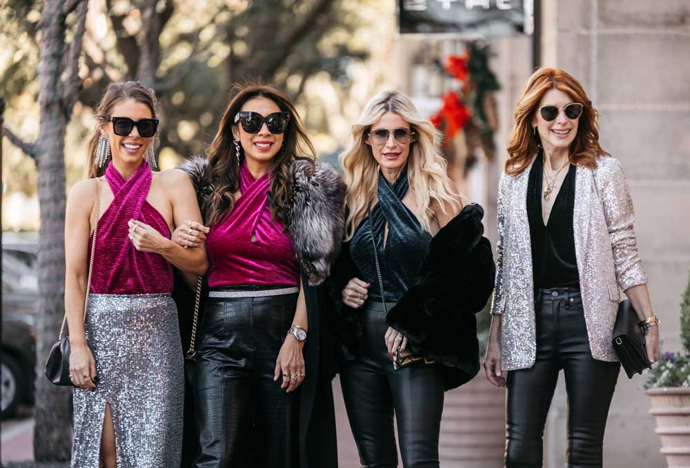 chic at every age, how to style a velvet halter top for holidays