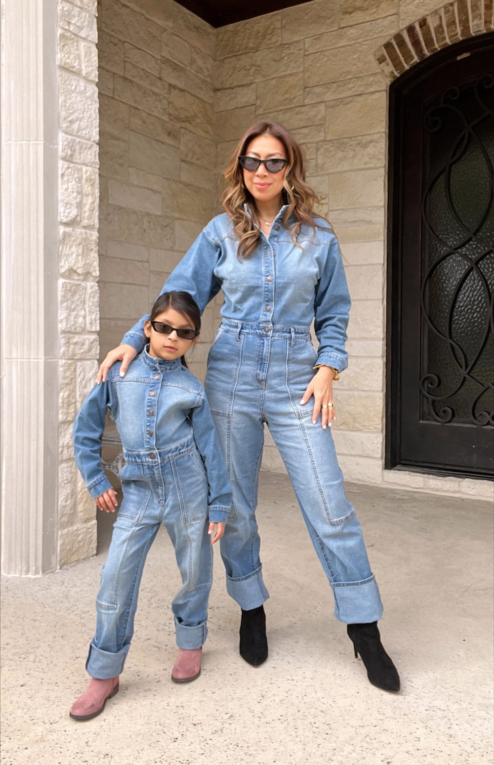 style of sam and daughter in walmart denim jumpsuits