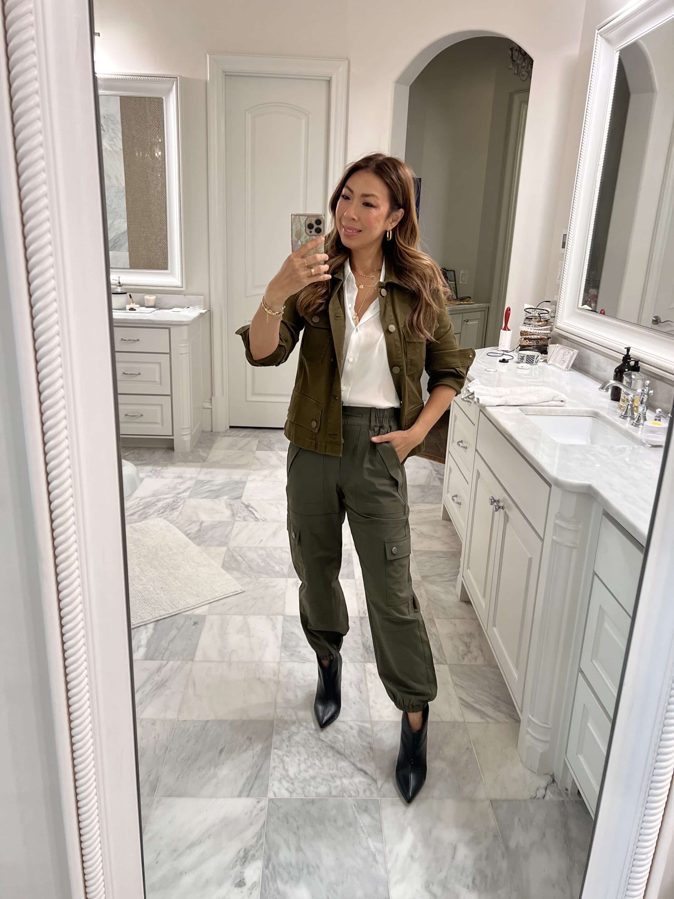 Olive green Fall outfit idea 2023