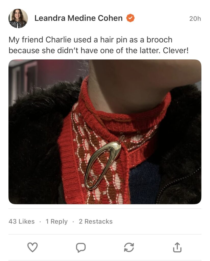 how to wear a hair clip as a brooch